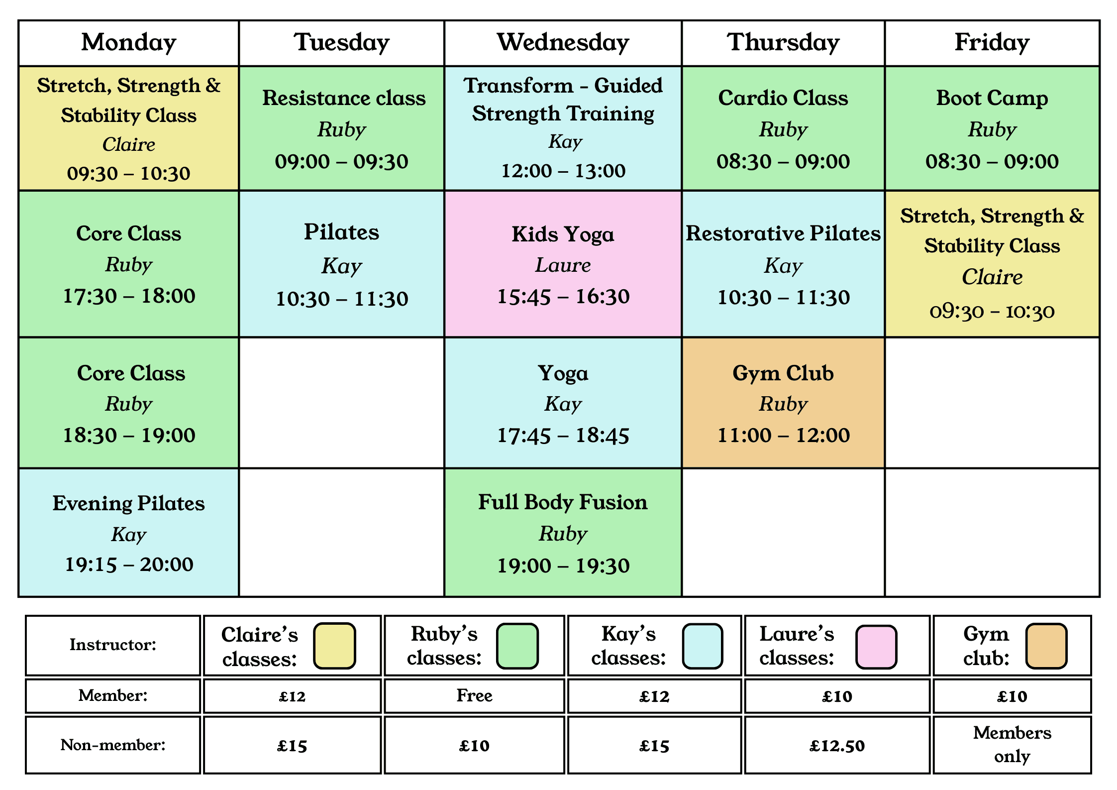 Class timetable